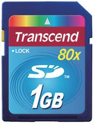 Transcend 1GB Secure Digital (80X) - TS1GSD80