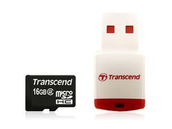 Transcend 16GB microSDHC with USB Card Reader - TS16GUSDHC6-P3