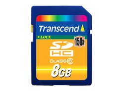 Transcend 8GB SDHC (Class 6, 150X) - TS8GSDHC150