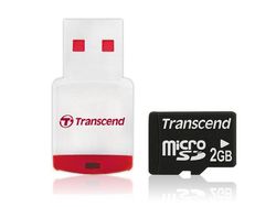 Transcend 2GB microSDHC with USB Card Reader - TS2GUSD-P3