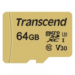 Transcend 64GB microSDXC UHS-I U3 V30 - TS64GUSD500S