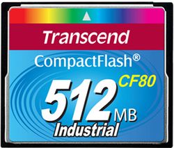 Transcend 512MB Industrial CF Card (80X) - TS512MCF80