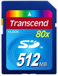 Transcend 512MB SD Card (80X) - TS512MSD80