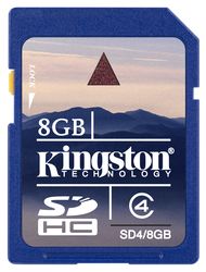 Kingston 8GB SDHC (Class 4) - SD4/8GB