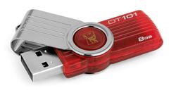 Kingston 8GB USB 2.0 DataTraveler 101 G2 Red - DT101G2/8GB