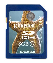 Kingston 8GB SDHC Gen 2 (Class 6) - SD6G2/8GB