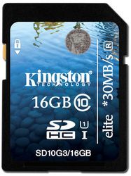 Kingston 16GB SDHC Gen 3 Elite (UHS-I 200X) - SD10G3/16GB