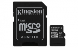 Kingston 32GB microSDHC UHS-I Class 1 (U1) Canvas Select with SD Adapter - SDCS/32GB