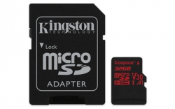 Kingston 32GB microSDHC UHS-I Class 3 (V30) Canvas React with SD Adapter - SDCR/32GB