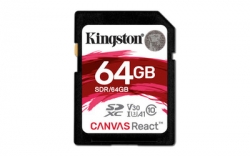 Kingston 64GB SDXC UHS-I Class 3 (V30) Canvas React - SDR/64GB