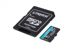 Kingston 64GB microSDXC Canvas Go Plus 170R A2 U3 V30 Card + ADP - SDCG3/64GB