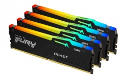 Kingston 128GB 5600MT/s DDR5 CL40 DIMM (Kit of 4) FURY Beast RGB XMP - KF556C40BBAK4-128