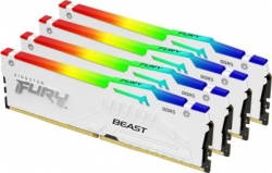 Kingston 128GB 5600MT/s DDR5 CL40 DIMM (Kit of 4) FURY Beast White RGB XMP - KF556C40BWAK4-128