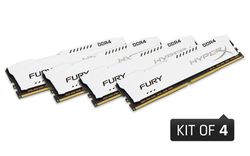 Kingston HyperX 64GB 2133MHz DDR4 CL14 DIMM (Kit of 4) HyperX FURY White - HX421C14FWK4/64