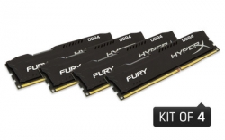 Kingston HyperX 16GB 2666MHz DDR4 Non-ECC CL15 DIMM (Kit of 4) FURY Black Series - HX426C15FBK4/16