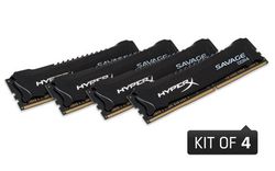 Kingston HyperX 16GB 2400MHz DDR4 CL12 DIMM (Kit of 4) XMP Savage Black - HX424C12SB2K4/16