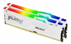 Kingston 64GB 5600MT/s DDR5 CL40 DIMM (Kit of 2) FURY Beast White RGB XMP - KF556C40BWAK2-64