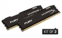 Kingston HyperX 32GB 3200MHz DDR4 CL18 DIMM (Kit of 2) HyperX FURY Black - HX432C18FBK2/32