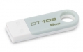 Kingston 8GB USB 2.0 DataTraveler 109 White & Silver - DT109S/8GB